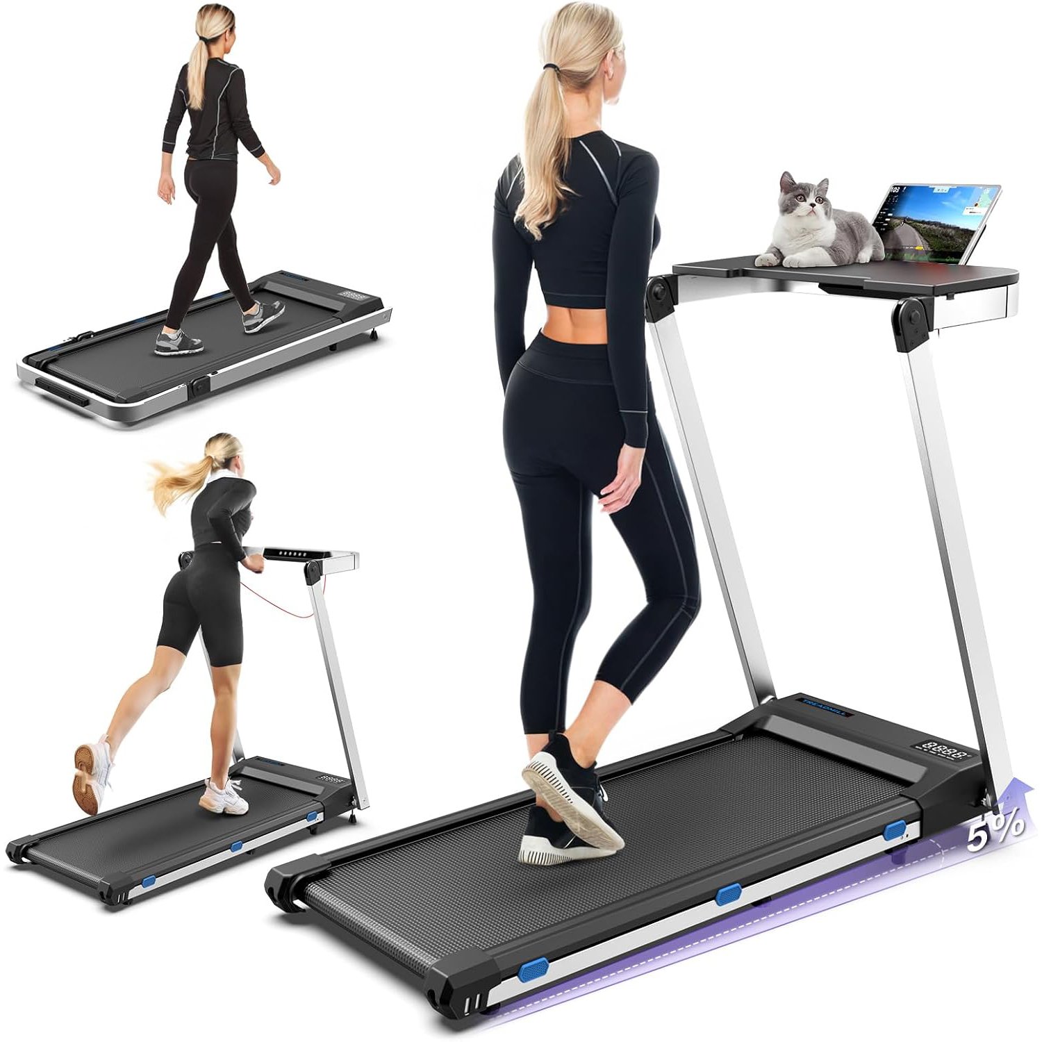 Cardirun 3-in-1 Walking Pad Treadmill with Desk