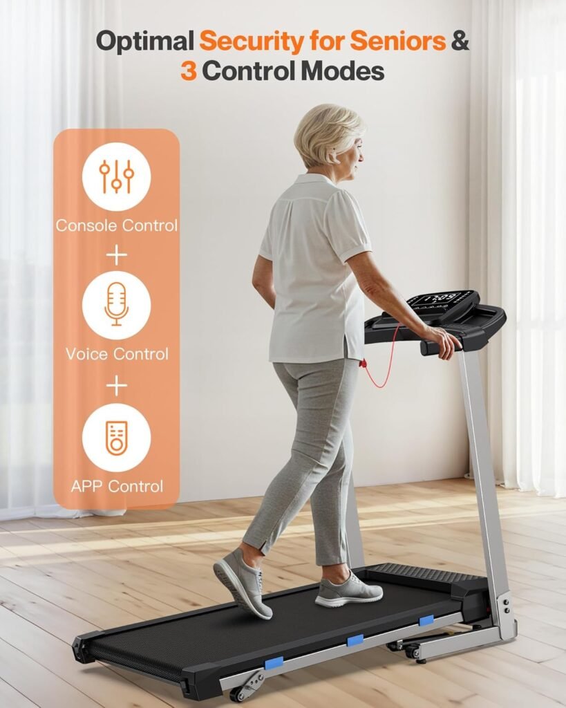 Cardirun folding treadmill for seniors