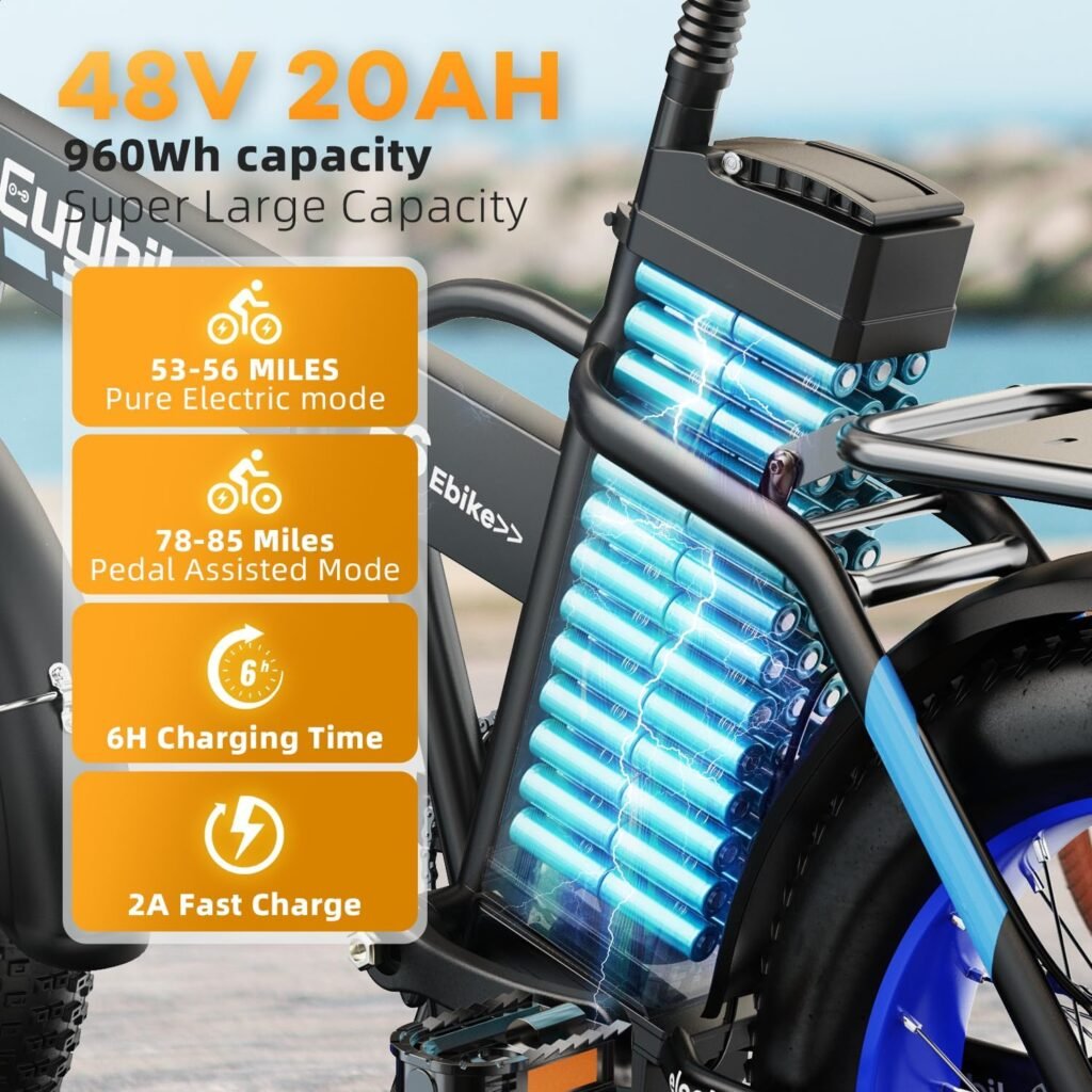 Kebiko F6F Folding E-Bike, 48V 20Ah Removable Battery