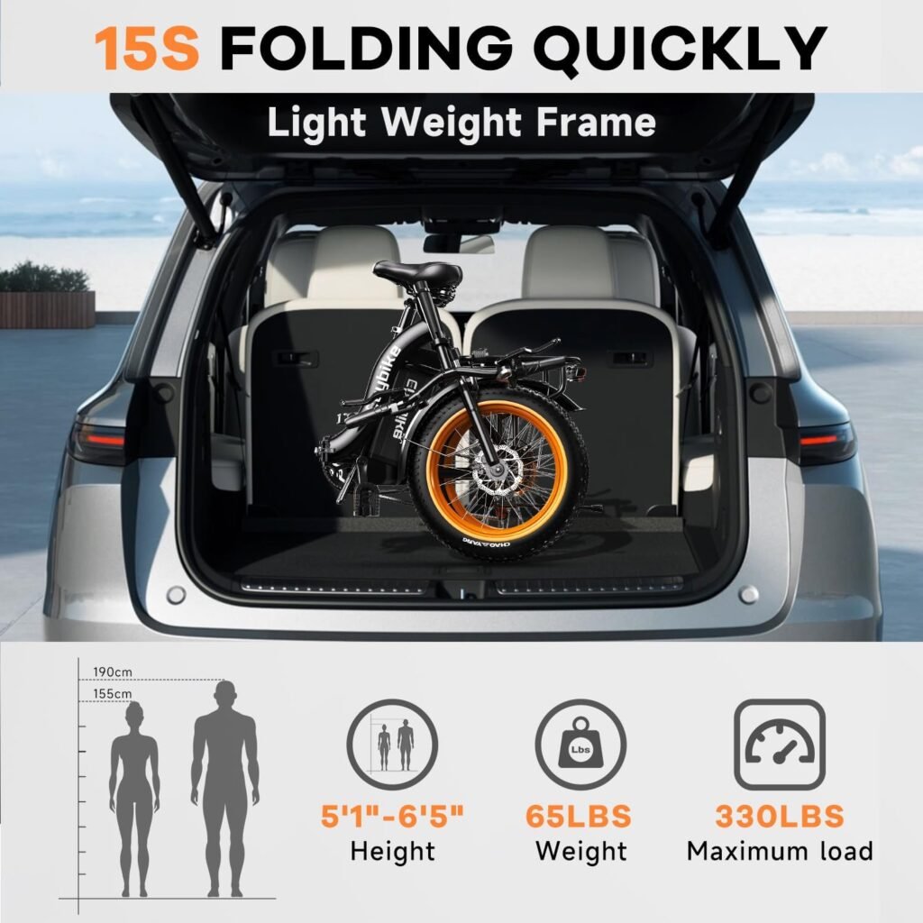 Kebiko F7 Folding Electric Bike Size