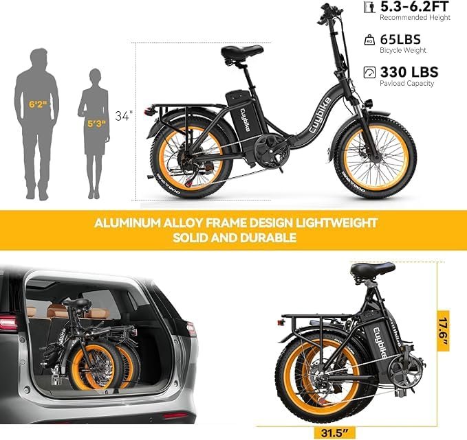 Kebiko F7 Folding Electric Bike 330lbs